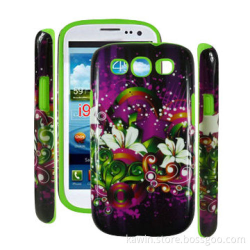 Water Transfer Printing PC + Silicone Cover for Samsung Galaxy S3